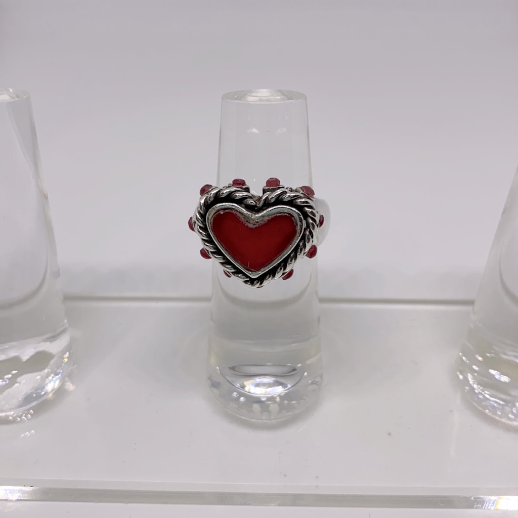 Sterling Silver Heart Ring Size 7 Euc